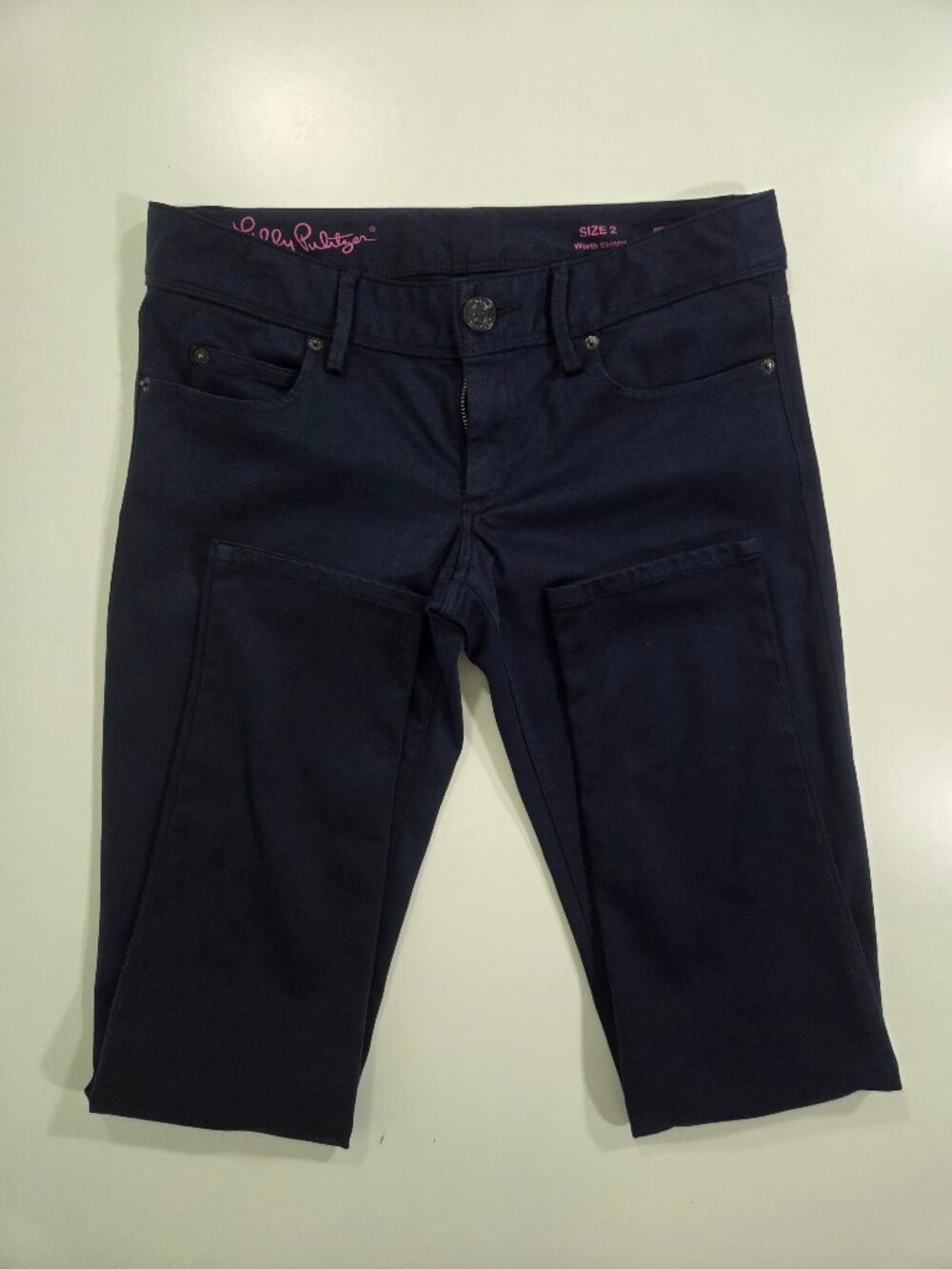 Lilly Pulitzer Women's Worth Skinny Pants Navy Size 2 NWOT
